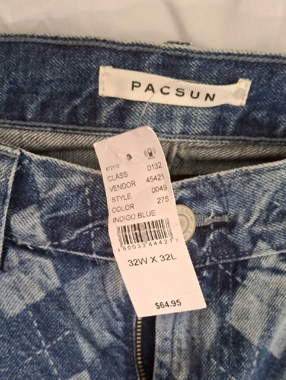 Brand New With Tags (NWT) PacSun Men's Diamond Print Straight Leg Jeans